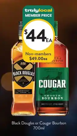 Foodworks Black Douglas or Cougar Bourbon offer