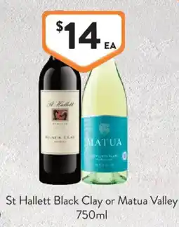 Foodworks St Hallett Black Clay or Matua Valley offer
