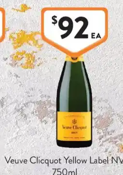Foodworks Veuve Clicquot Yellow Label NV offer