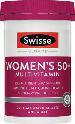 Amcal Pharmacies Swisse Ultivite Women’s 50+ Multivitamin 90 Tablets offer