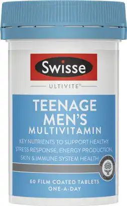 Amcal Pharmacies Swisse Ultivite Teenage Men’s Multivitamin 60 Tablets offer