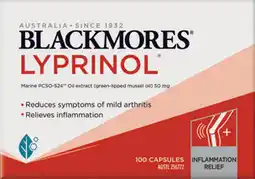Amcal Pharmacies Blackmores Lyprinol 100 Capsules offer