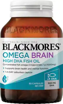 Amcal Pharmacies Blackmores Omega Brain 60 Capsules offer