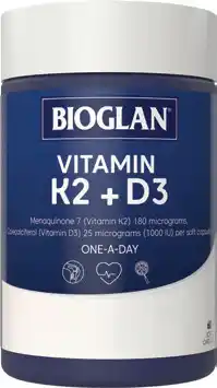 Amcal Pharmacies Bioglan Vitamin K2 + D3 60 Tablets offer