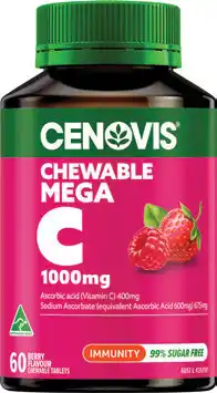 Amcal Pharmacies Cenovis Chewable Mega C 1000mg Berry 60 Tablets offer