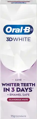 Amcal Pharmacies Oral-B 3D White Luxe Glamorous White Toothpaste offer