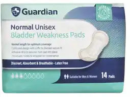 Amcal Pharmacies Guardian Unisex Bladder Weakness Pads Normal offer