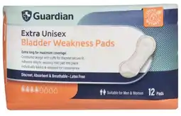 Amcal Pharmacies Guardian Unisex Bladder Weakness Pads Extra offer