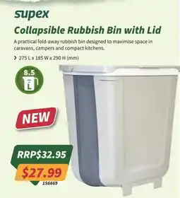 Tentworld Supex Collapsible Rubbish Bin with Lid offer