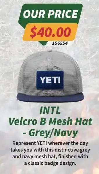 Tentworld INTL Velcro B Mesh Hat - Grey/Navy offer