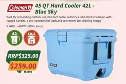 Tentworld Coleman 45 QT Hard Cooler 42L - Blue Sky offer