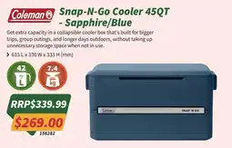 Tentworld Coleman Snap-N-Go Cooler 45QT - Sapphire/Blue offer