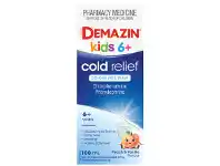 Direct Chemist Outlet Demazin Kids Cold Relief Peach & Vanilla Colour Free Syrup 100ml offer