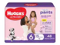 BIG W Huggies Ultra Dry Jumbo Nappy Pants - Girl Size 6 (15kg+) 48 Pack offer