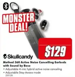 The Good Guys Skullcandy Method 360 Active Noise Cancelling Earbuds with Sound by Bose offer