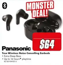 The Good Guys Panasonic True Wireless Noise Cancelling Earbuds offer
