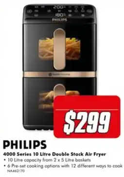 The Good Guys Philips 4000 Series 10 Litre Double Stack Air Fryer offer