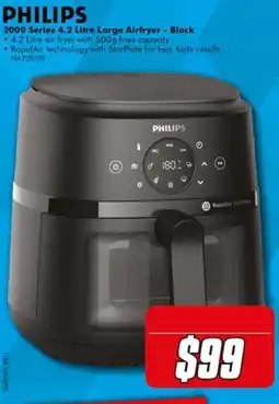 The Good Guys Philips 2000 Series 4.2 Litre Large Airfryer - Black offer
