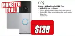 The Good Guys Ring Battery Video Doorbell 2K Plus offer