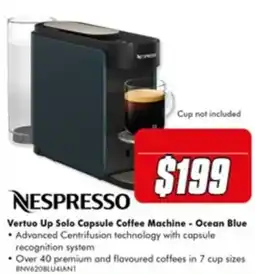 The Good Guys Nespresso Vertuo Up Solo Capsule Coffee Machine - Ocean Blue offer