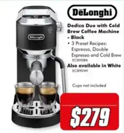 The Good Guys DeLonghi Dedica Duo with Cold Brew Coffee Machine - Black offer
