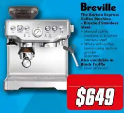 The Good Guys Breville The Barista Express Coffee Machine - Brushed Stainless Steel offer