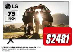 The Good Guys LG 75" QNED90B EVO AI Mini-LED 4K Smart TV 2026 offer