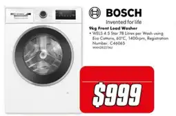 The Good Guys Bosch 9kg Front Load Washer offer