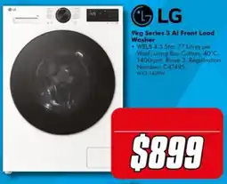 The Good Guys LG 9kg Series 3 AI Front Load Washer offer