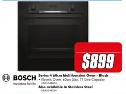 The Good Guys BOSCH Series 4 60cm Multifunction Oven - Black offer