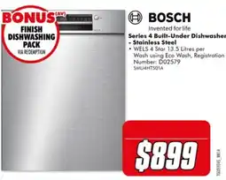 The Good Guys Bosch Series 4 Built-Under Dishwasher offer
