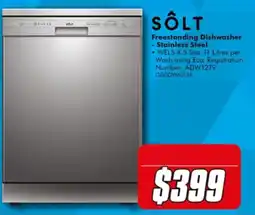 The Good Guys SOLT Freestanding Dishwasher - Stainless Steel offer
