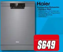 The Good Guys Haier Freestanding Dishwasher - Stainless Steel offer