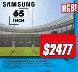 The Good Guys Samsung 65 Inch Micro RGB R85H 4K Smart AI TV 2026 offer