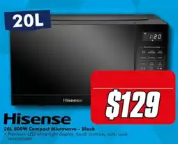 The Good Guys Hisense 20L 800W Compact Microwave - Black offer