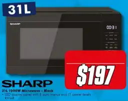 The Good Guys Sharp 31L 1000W Microwave - Black offer