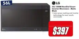 The Good Guys LG 56L 1200W NeoChef Smart Inverter Microwave - Matte Black offer