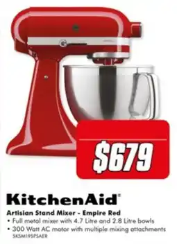 The Good Guys KitchenAid Artisan Stand Mixer - Empire Red offer