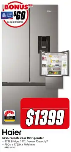 The Good Guys Haier 509L French Door Refrigerator offer