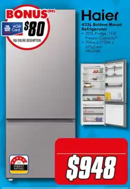 The Good Guys Haier 433L Bottom Mount Refrigerator offer