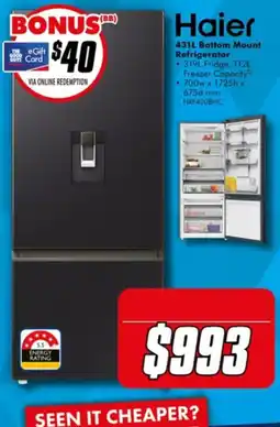 The Good Guys Haier 431L Bottom Mount Refrigerator offer
