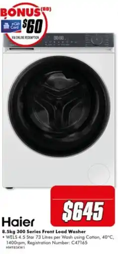 The Good Guys Haier 8.5kg 300 Series Front Load Washer offer