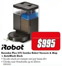 The Good Guys iRobot Roomba Plus 575 Combo Robot Vacuum & Mop + AutoWash Dock offer
