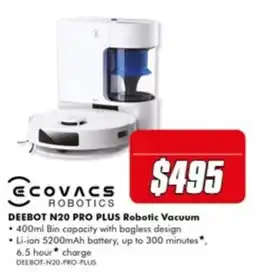 The Good Guys EcoVacs Robotics DEEBOT N20 PRO PLUS Robotic Vacuum offer