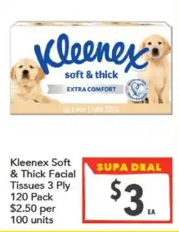 Supa Valu Kleenex Soft & Thick Facial Tissues offer