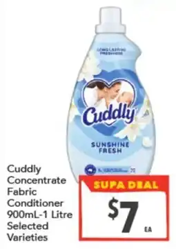 Supa Valu Cuddly Concentrate Fabric Conditioner offer