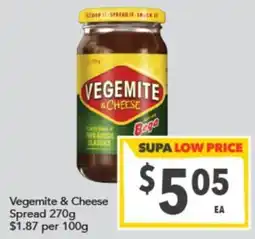Supa Valu Vegemite & Cheese Spread offer