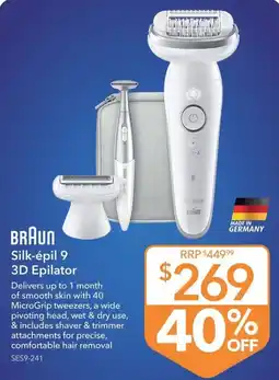 Shaver Shop BRAUN Silk-épil 9 3D Epilator offer