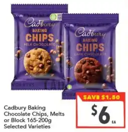 Supa Valu Cadbury Baking Chocolate Chips offer