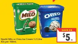 Supa Valu Nestlé Milo or Oreo Ice Cream offer